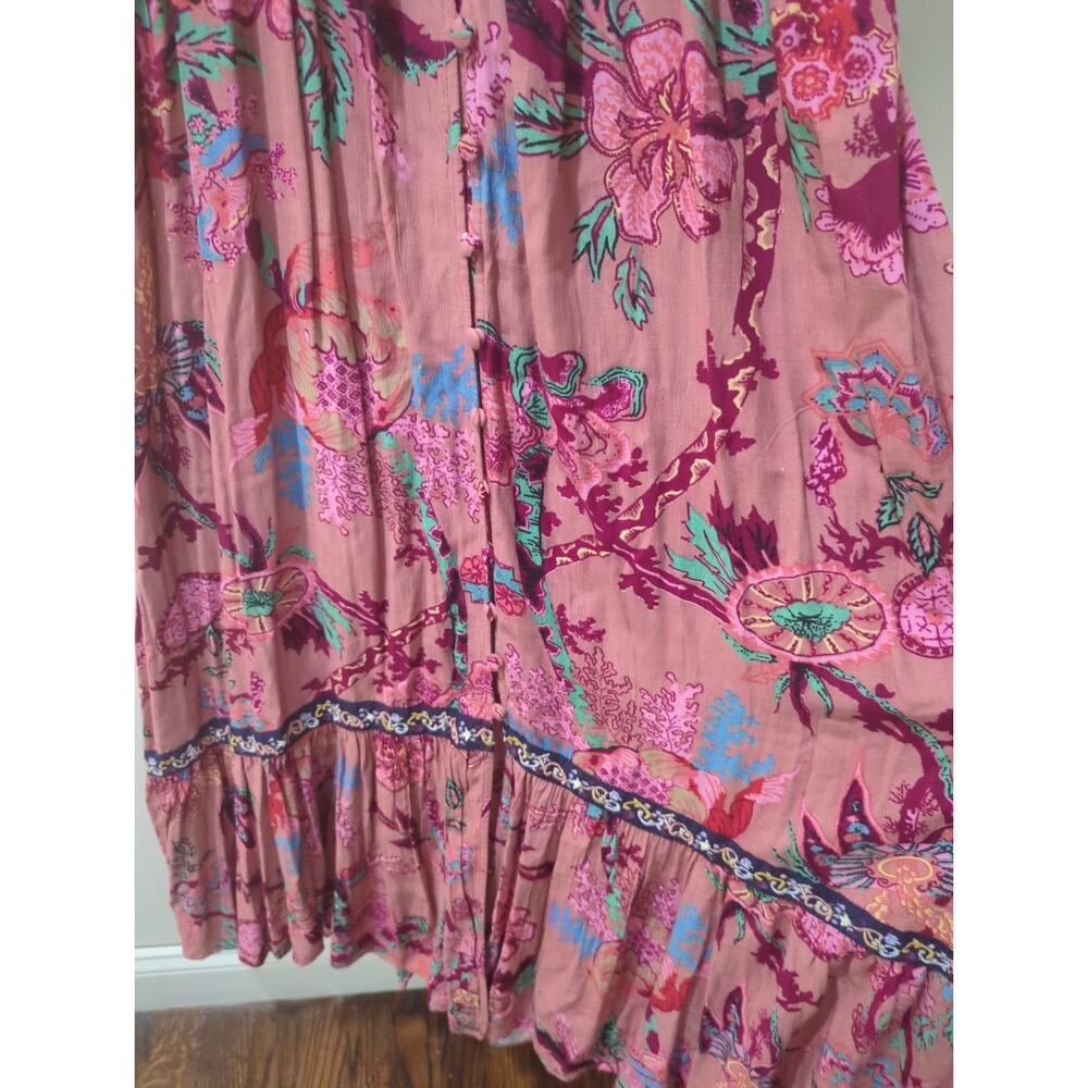 Anthropologie Floral Ruffle Embroidered Maxi Dress NWT - Picture 6 of 9